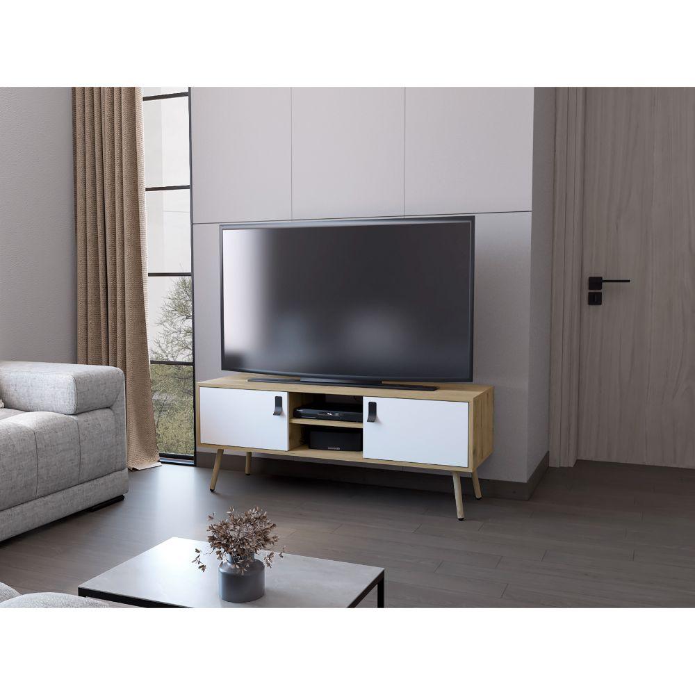 Rack para TV 50'' 121 x 48 HUNA RTA Macadamia Blanco