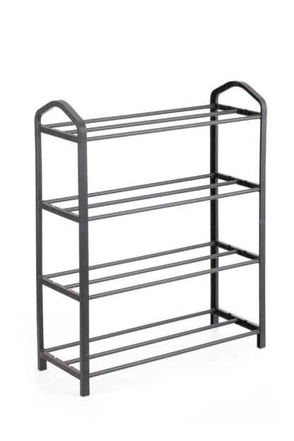 Zapatero organizador Tody, Negro, de 4 niveles con amplio espacio para 8 pares, detalle de acabado