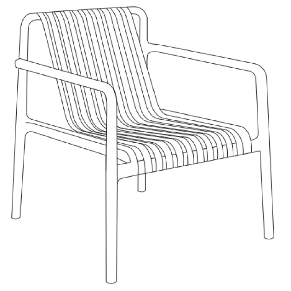 Silla Lounge Parma, Negro, con Espaldar y Diseño Moderno, vista posterior