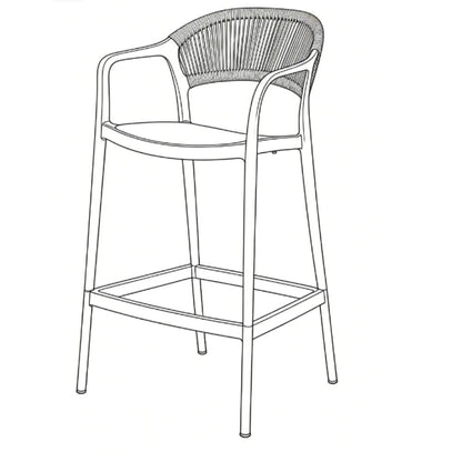Silla para Bar Balí, Gris, Doble Propósito con Reposa Pies