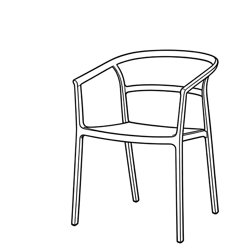 Silla Porto, Negro, con Espaldar Minimalista y Diseño Moderno, detalle de acabado
