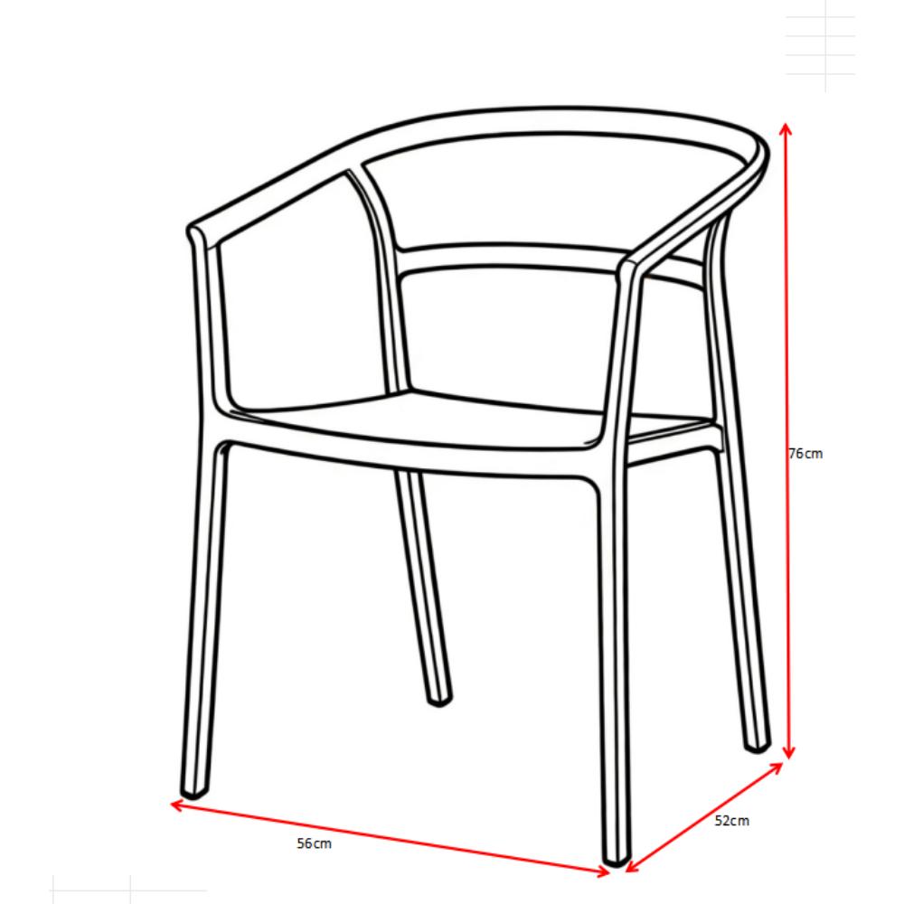 Silla Porto, Negro, con Espaldar Minimalista y Diseño Moderno, vista superior