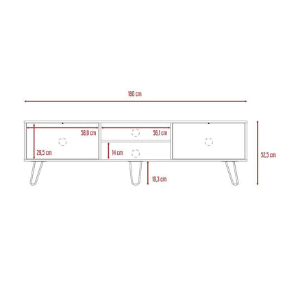 Rack para TV 80 52 X 180 Vassel RTA Habano Blanco