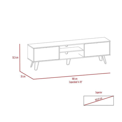 Rack para TV 80 52 X 180 Vassel RTA Habano Blanco