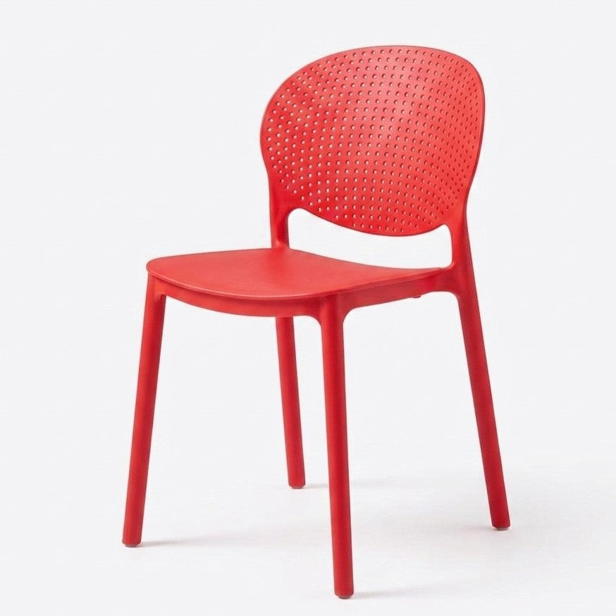 Set de 2 Sillas Florida, Color Rojo, con Espaldar y Diseño Moderno