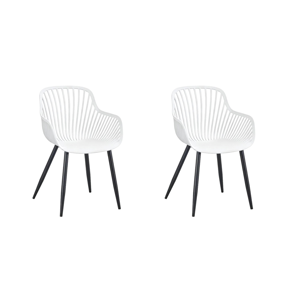 Set de 2 Sillas Victoria, Blanco, con Espaldar Minimalista y Diseño Moderno