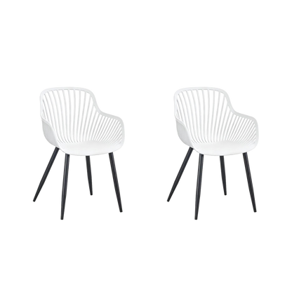 Set de 2 Sillas Victoria, Blanco, con Espaldar Minimalista y Diseño Moderno