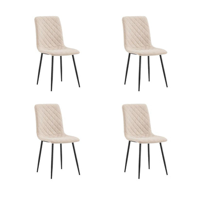 Set de 4 Sillas de Comedor Loretto, Beige, con Espaldar y Diseño Moderno