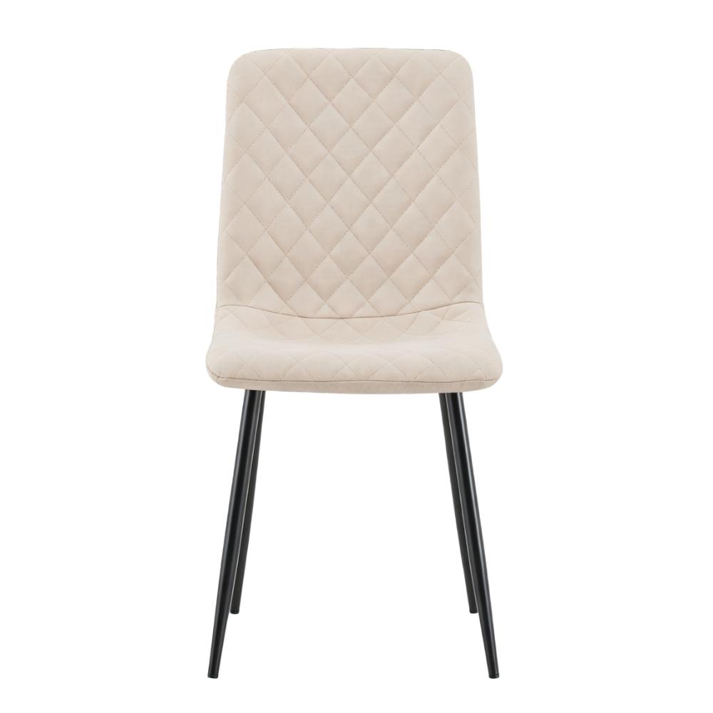 Set de 4 Sillas de Comedor Loretto, Beige, con Espaldar y Diseño Moderno