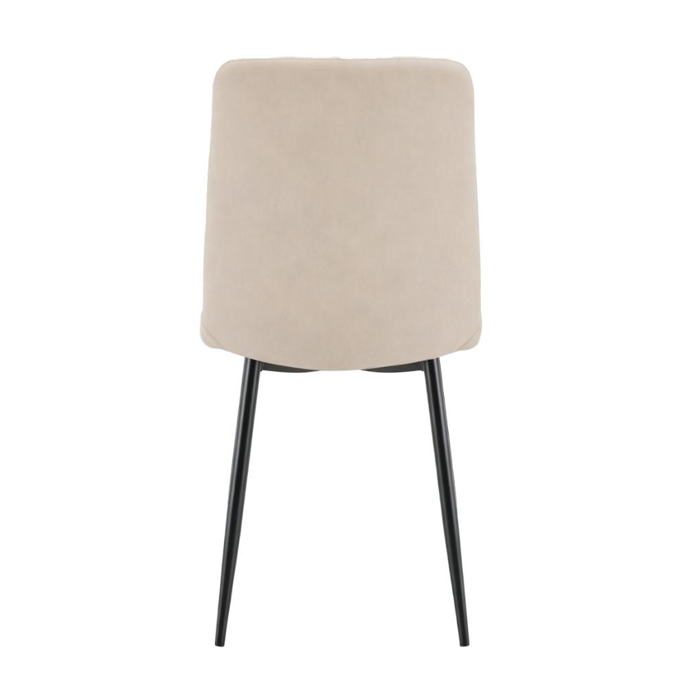 Set de 4 Sillas de Comedor Loretto, Beige, con Espaldar y Diseño Moderno