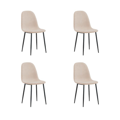 Set de 4 Sillas de Comedor Margarita, Beige, con Espaldar y Diseño Moderno