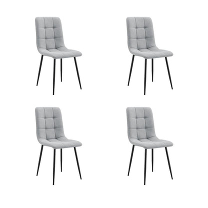 Set de 4 Sillas de Comedor Flex, Color Gris, con Espaldar y Diseño Moderno