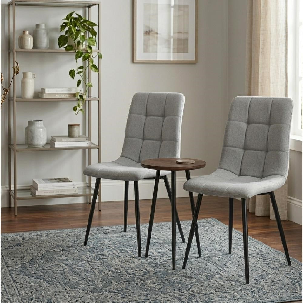 Set de 4 Sillas de Comedor Flex, Color Gris, con Espaldar y Diseño Moderno