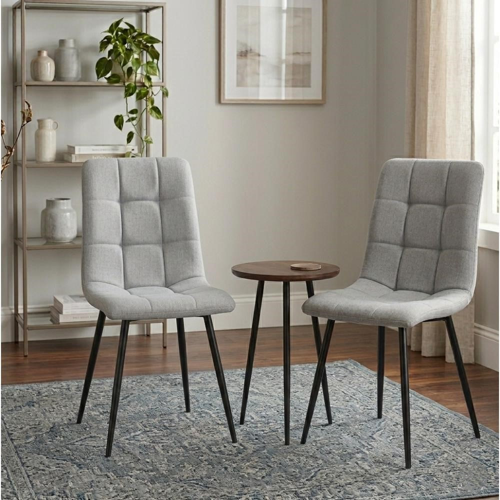 Set de 4 Sillas de Comedor Flex, Color Gris, con Espaldar y Diseño Moderno