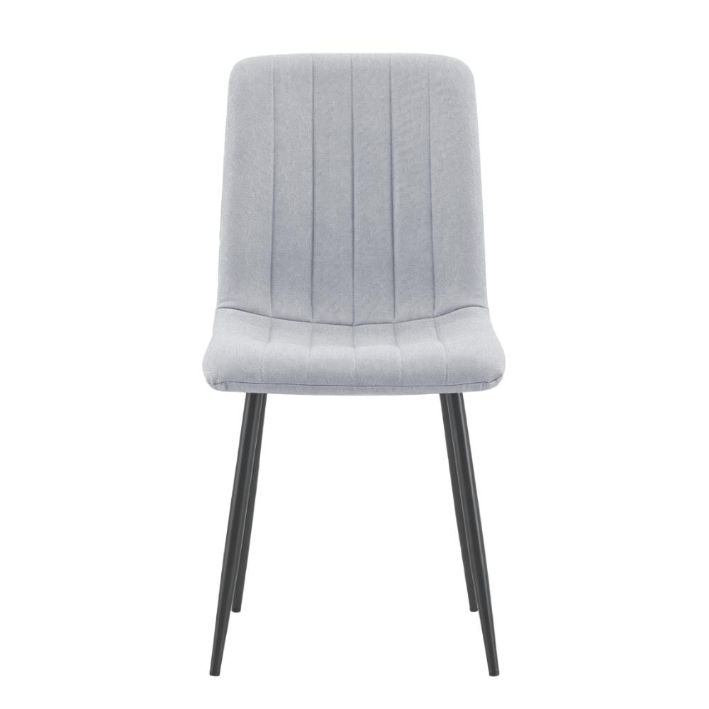 Set de 4 Sillas de Comedor Lusitano, Gris, con Espaldar y Diseño Moderno