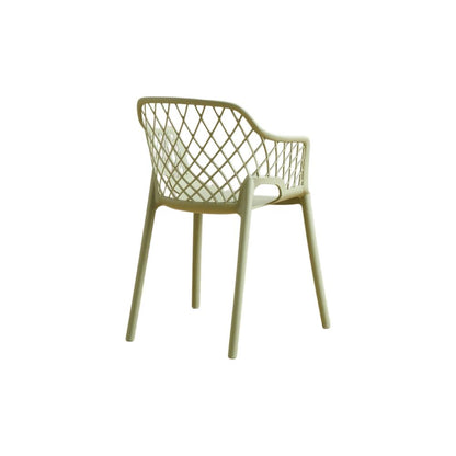 Silla con Brazos Casablanca, Verde Olivo, con espaldar en diamantes y estilo moderno, detalle interi