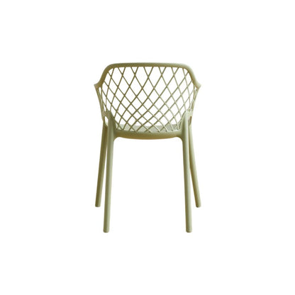 Silla con Brazos Casablanca, Verde Olivo, con espaldar en diamantes y estilo moderno, vista en persp