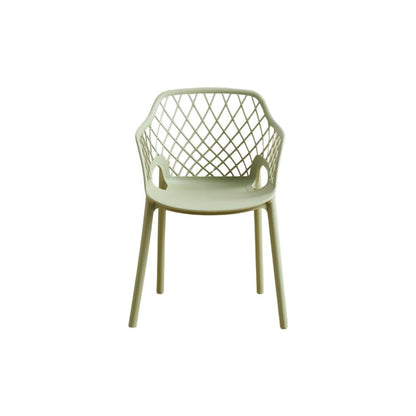 Silla con Brazos Casablanca, Verde Olivo, con espaldar en diamantes y estilo moderno, vista superior