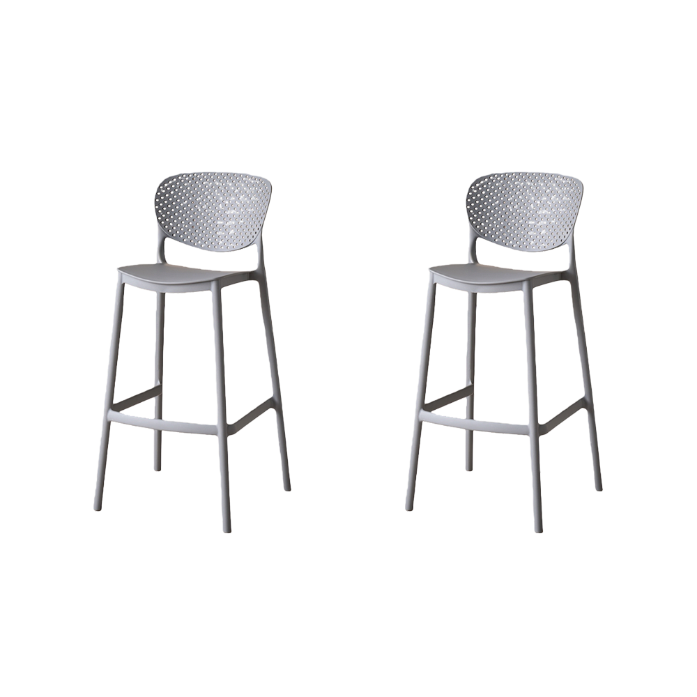 Set de 2 Sillas para Bar Río, Color Gris Oscuro, Diseño Moderno