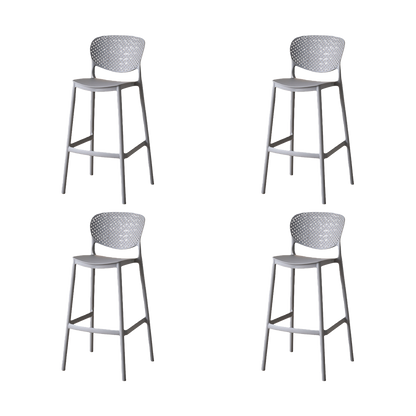 Set de 4 Sillas para Bar Río, Color Gris Oscuro, Diseño Moderno, vista frontal