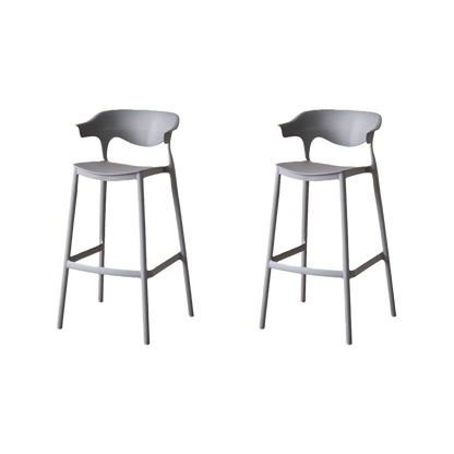 Set de 2 Sillas para Bar Elena, Color Gris Oscuro, Diseño Moderno