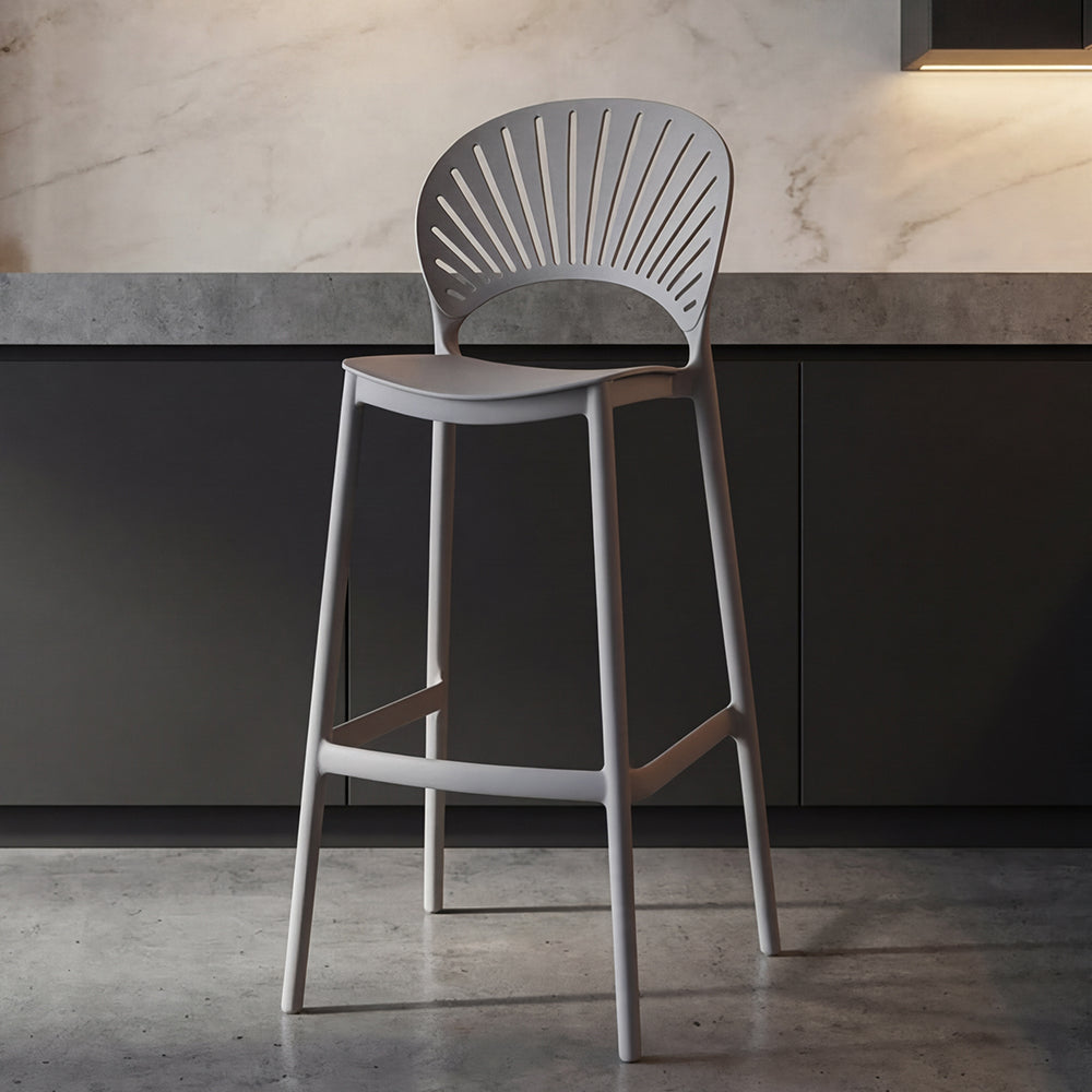 Silla para Bar Paraíso, Color Gris Oscuro, Diseño Moderno