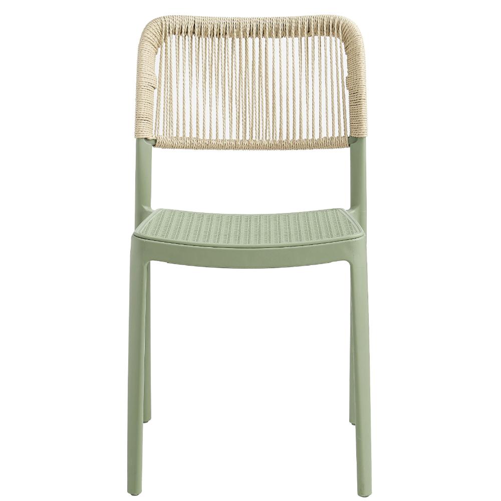Set de 4 Sillas Austin, Color Verde Olivo, con Espaldar Tejido