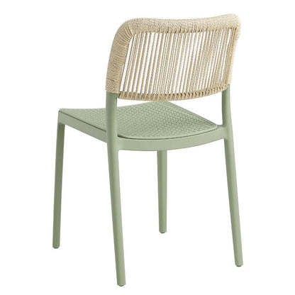 Set de 4 Sillas Austin, Color Verde Olivo, con Espaldar Tejido
