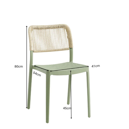 Set de 4 Sillas Austin, Color Verde Olivo, con Espaldar Tejido