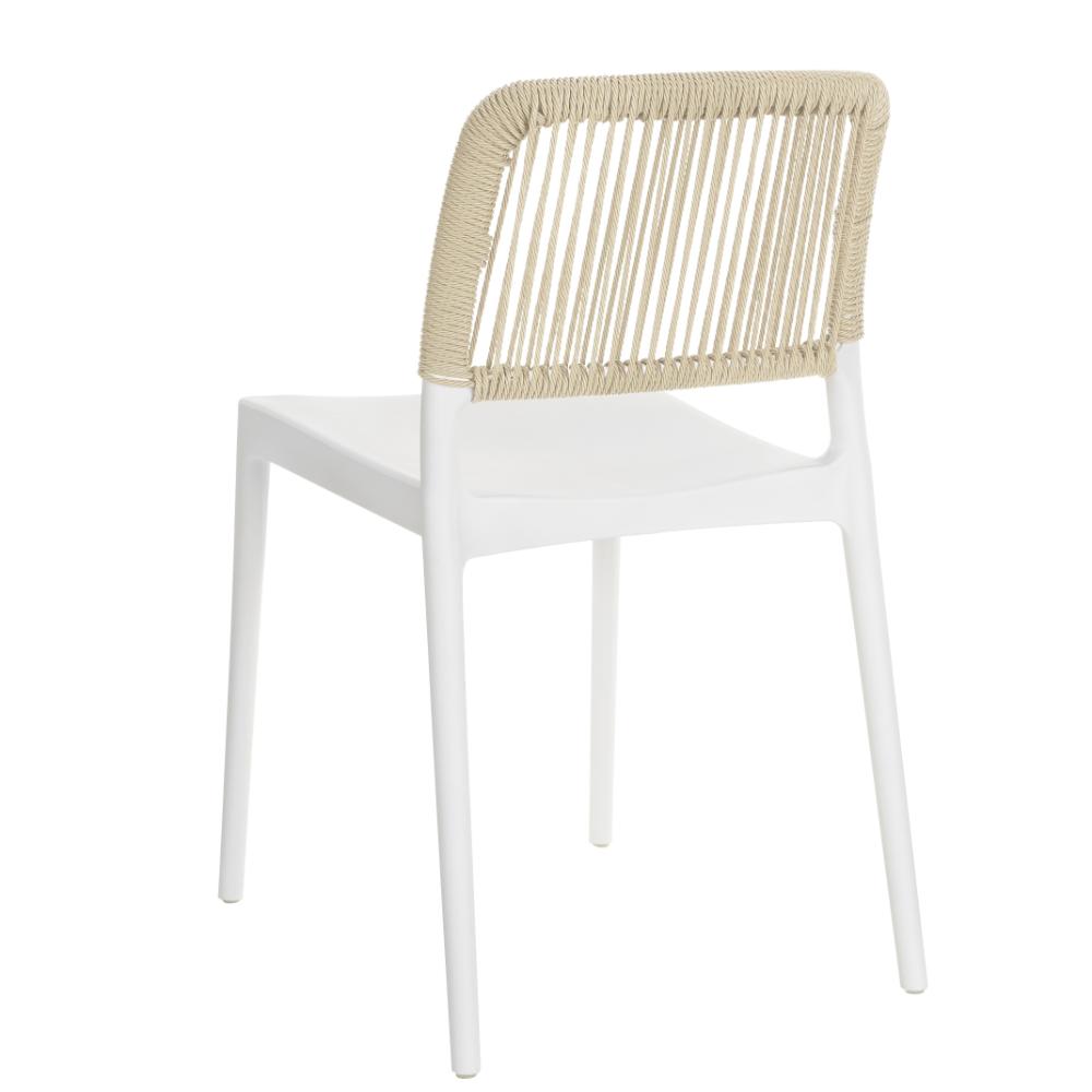 Silla Houston, Color Blanco, con Espaldar Tejido, detalle