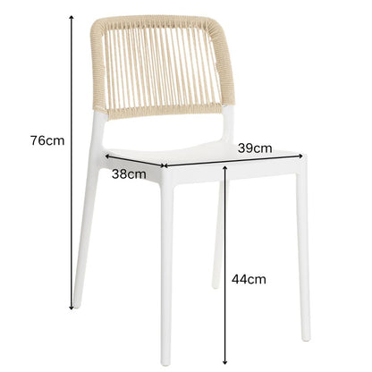Silla Houston, Color Blanco, con Espaldar Tejido, medidas