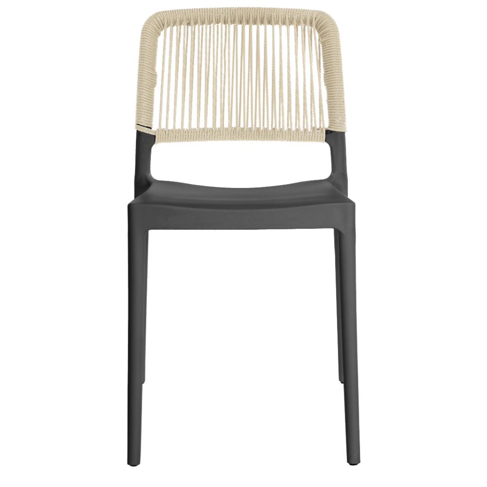 Set de 2 Sillas Houston, Color Negro, con Espaldar Tejido