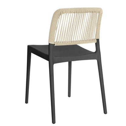 Set de 4 Sillas Houston, Color Negro, con Espaldar Tejido