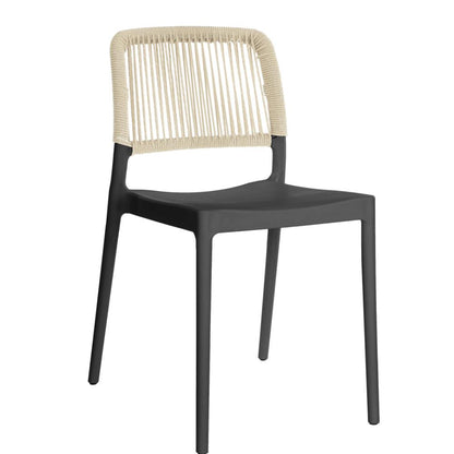 Set de 2 Sillas Houston, Color Negro, con Espaldar Tejido