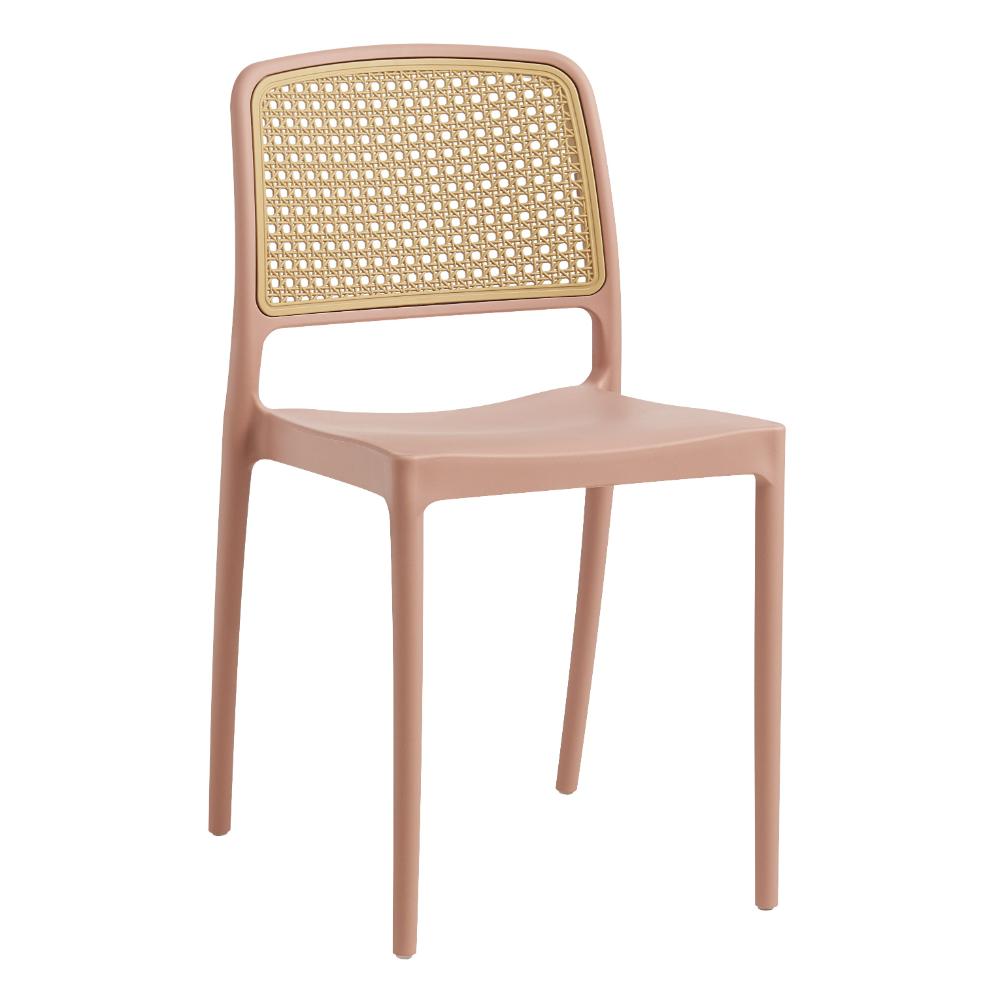 Set de 4 Sillas Texas, Color Terracota y Beige, con Espaldar Transpirable