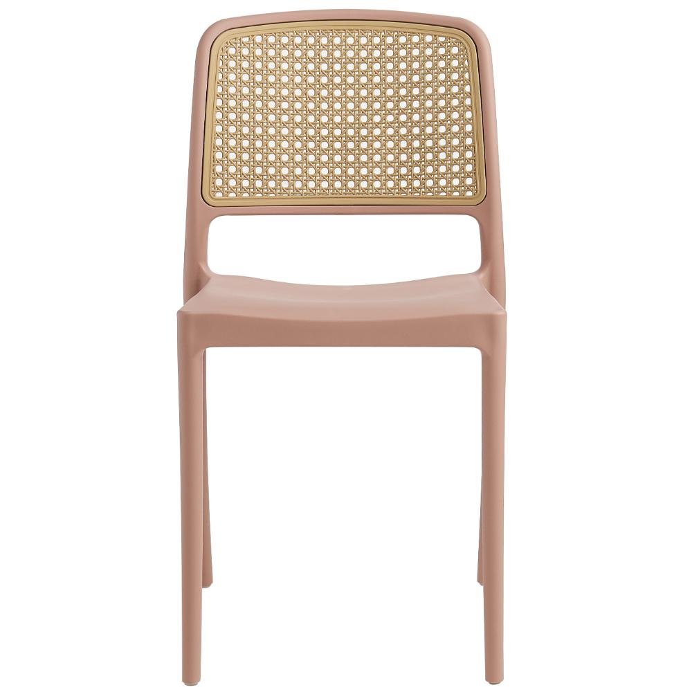 Set de 4 Sillas Texas, Color Terracota y Beige, con Espaldar Transpirable