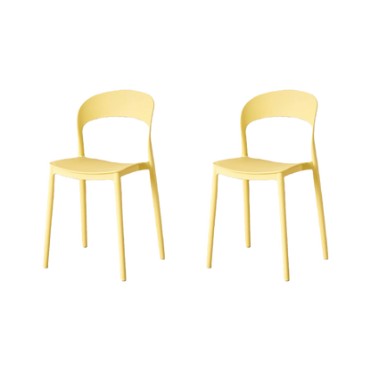 Set de 2 Sillas Patrick, Color Amarillo, con Espaldar y Diseño Moderno