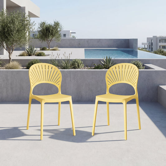 Set de 2 Sillas Paraíso, Color Amarillo, con Espaldar y Diseño Moderno