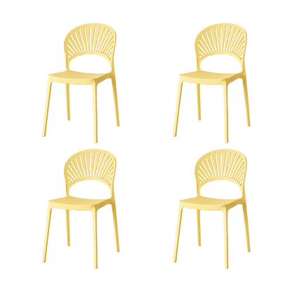 Set de 4 Sillas Paraíso, Color Amarillo, con Espaldar y Diseño Moderno