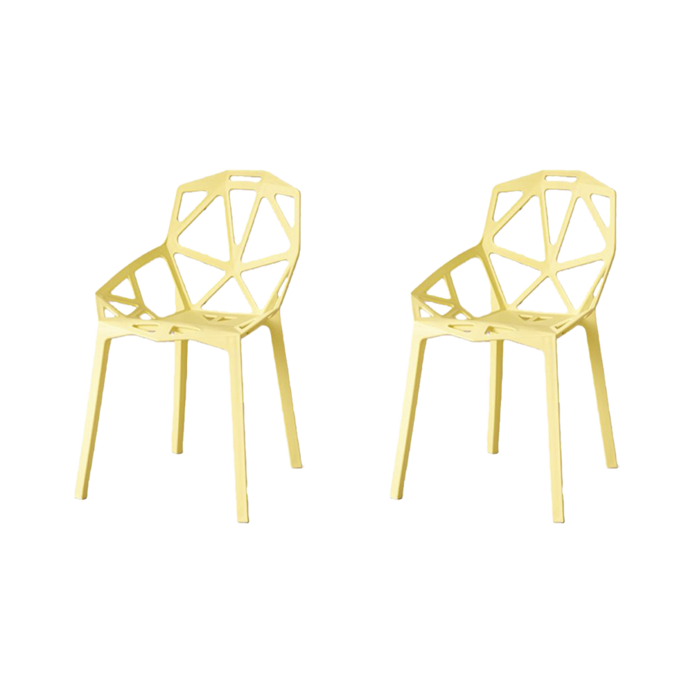 Set de 2 Sillas Roxy, Color Amarillo, con Espaldar y Diseño Moderno