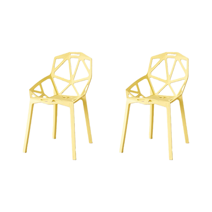 Set de 2 Sillas Roxy, Color Amarillo, con Espaldar y Diseño Moderno
