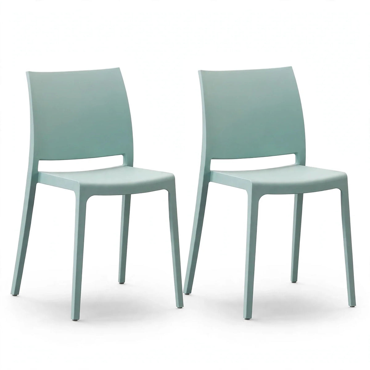 Set de 2 Sillas Soho, Azul Claro, con Espaldar Cerrado y Diseño Minimalista