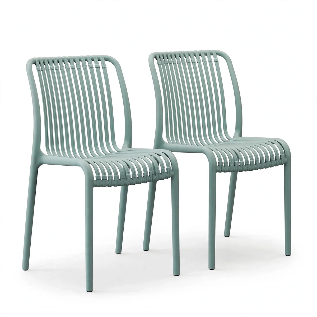 Set de 2 Sillas Terra, Color Azul Claro, con Espaldar