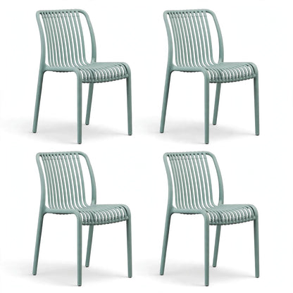 Set de 4 Sillas Terra, Color Azul Claro, con Espaldar