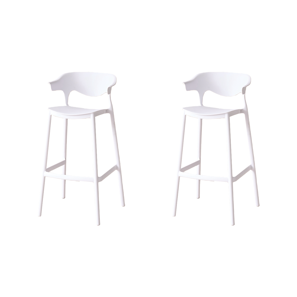 Set de 2 Sillas para Bar Elena, Color Blanco, Diseño Moderno
