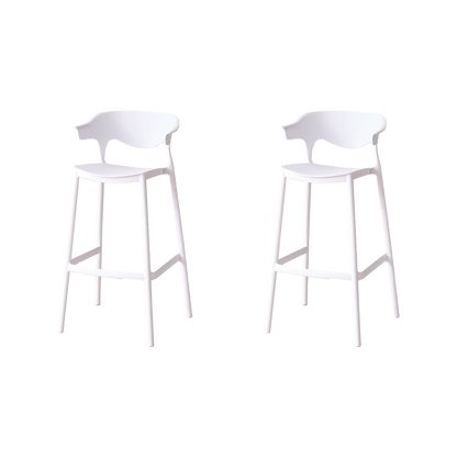 Set de 2 Sillas para Bar Elena, Color Blanco, Diseño Moderno