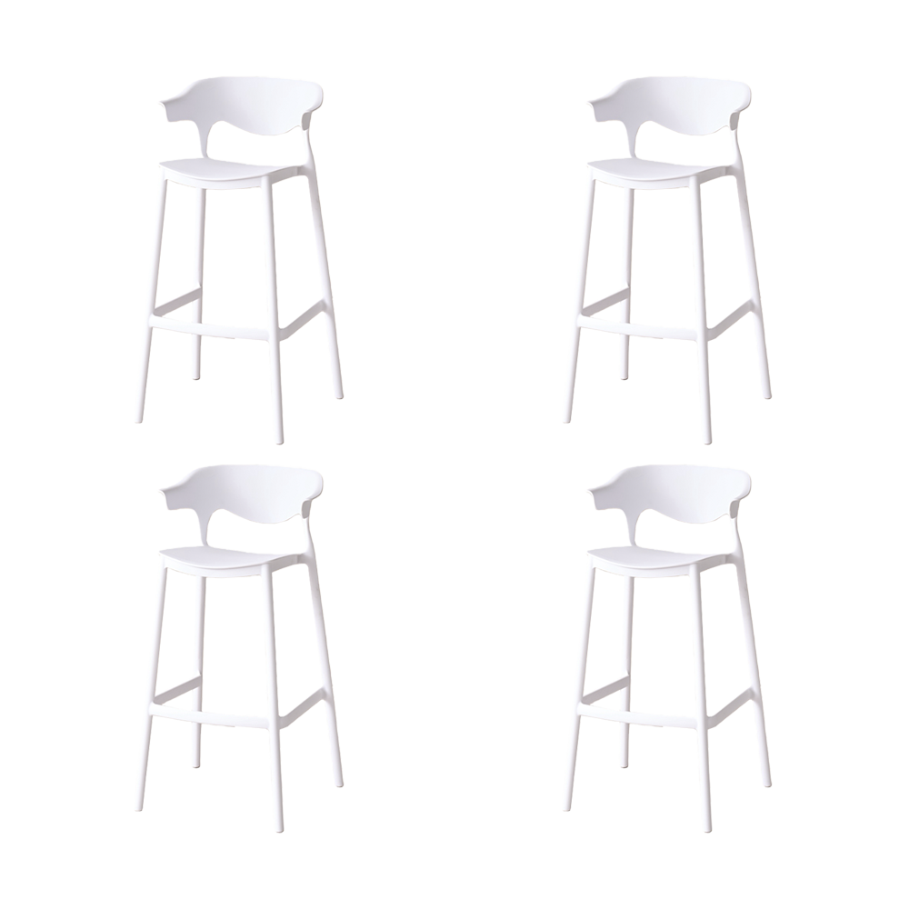 Set de 4 Sillas para Bar Elena, Color Blanco, Diseño Moderno