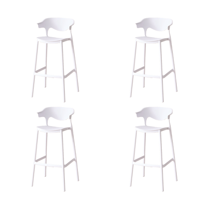 Set de 4 Sillas para Bar Elena, Color Blanco, Diseño Moderno