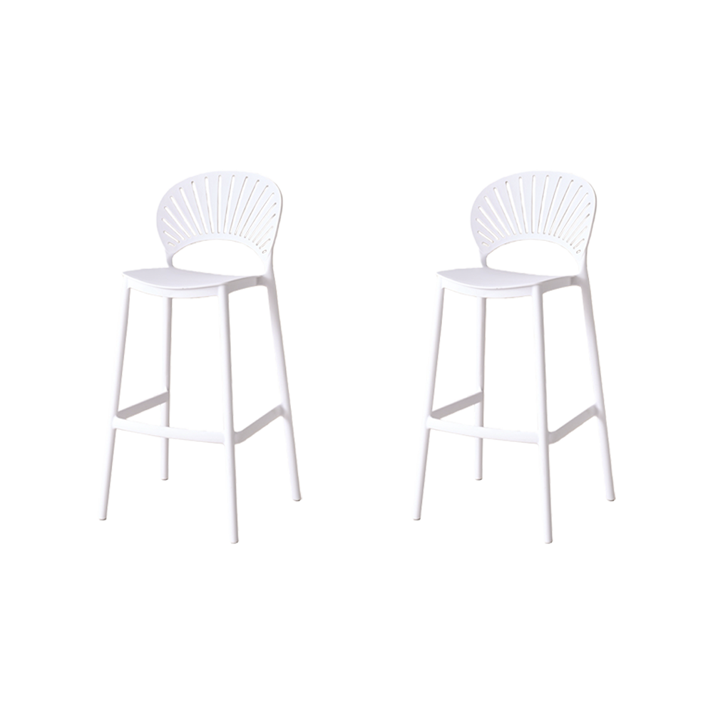 Set de 2 Sillas para Bar Paraíso, Color Blanco, Diseño Moderno