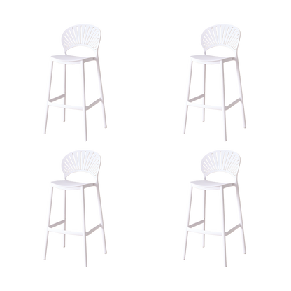 Set de 4 Sillas para Bar Paraíso, Color Blanco, Diseño Moderno
